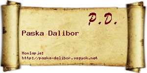 Paska Dalibor névjegykártya